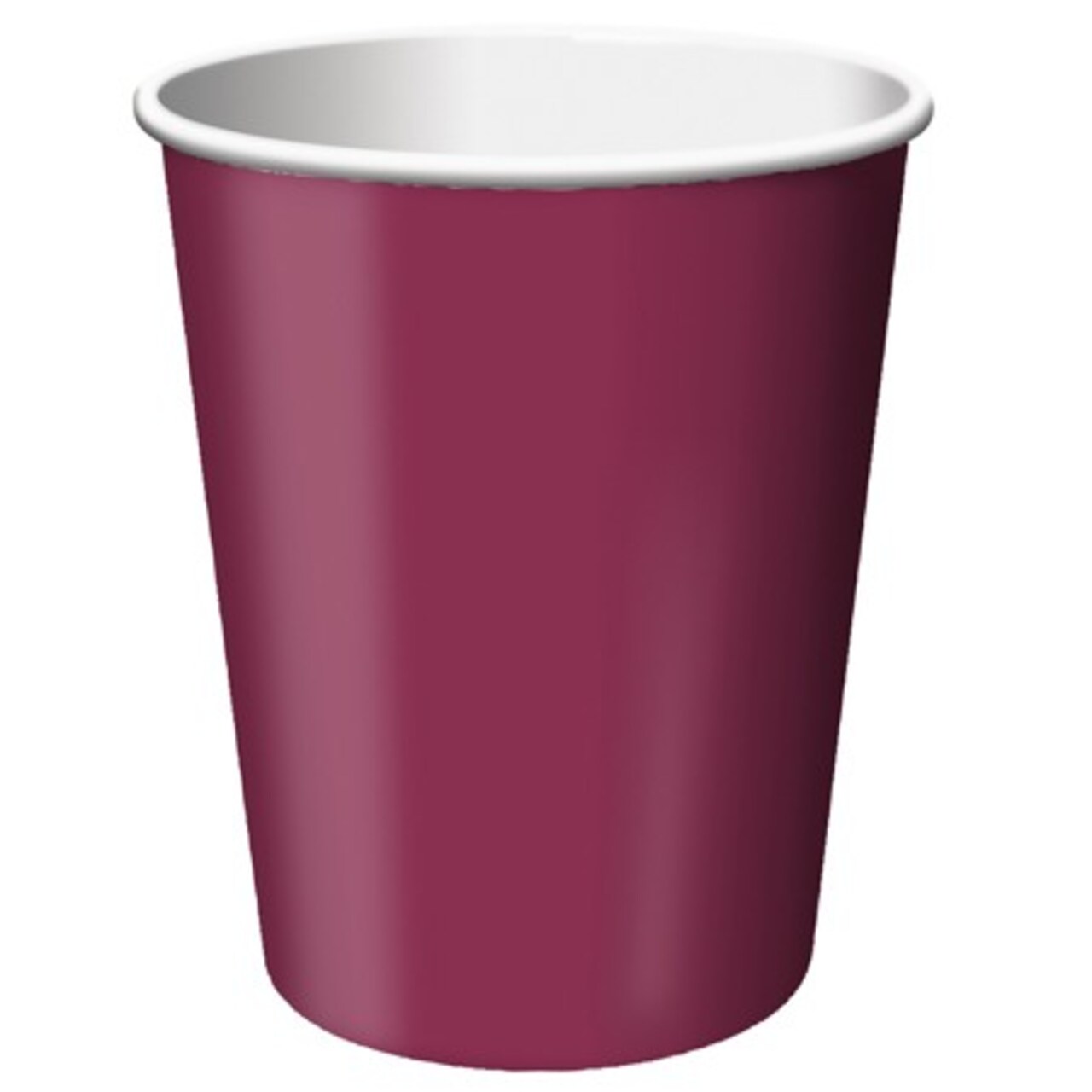 Party Central Hot and Cold Disposable Paper Drinking Party Tumbler Cups - 9oz. - Regal Burgundy Red - Club Pack of 240